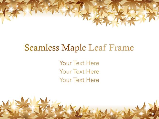 Seamless gold maple leaf background/frame. vector
