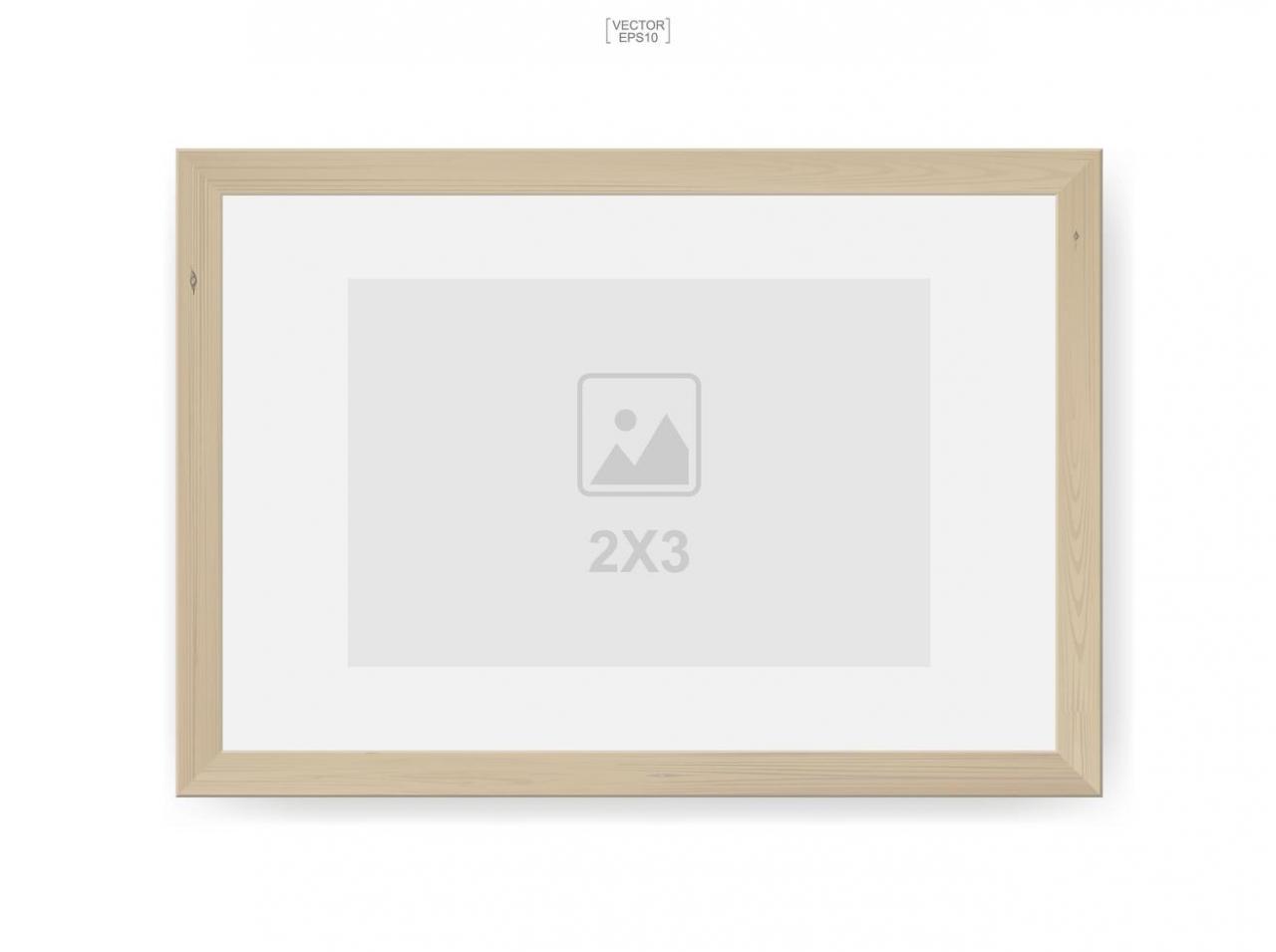 2x3 wooden photo frame or picture frame vector