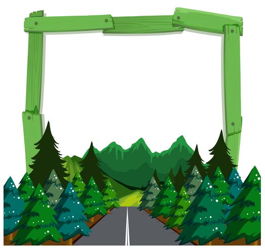 A forest wooden frame vector