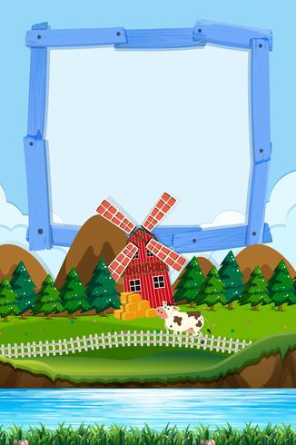 A frame of rural farm vector