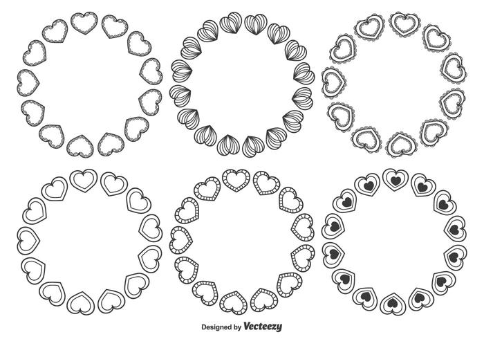 Assorted Heart Vector Frames