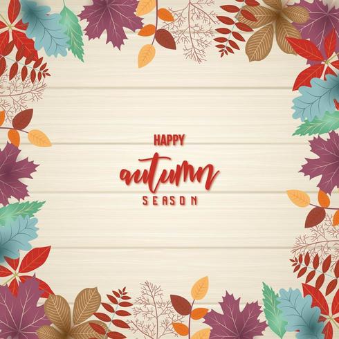 autumn foliage border design vector