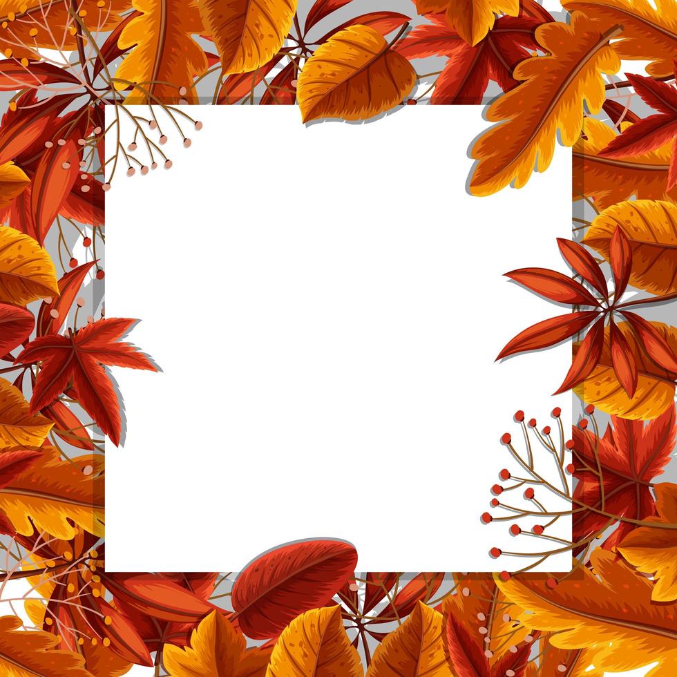 Autumn leaves border concept vector