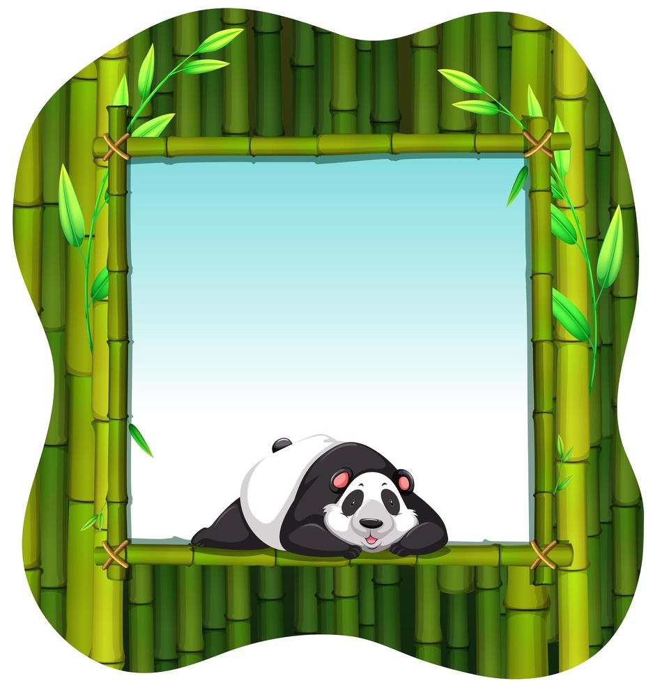 Bamboo frame and panda vector