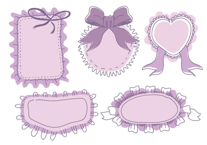 Banner Frame Frills Ornament Hand Drawn Vector