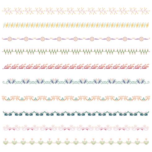 Beautiful vector line border set and scribble design element.