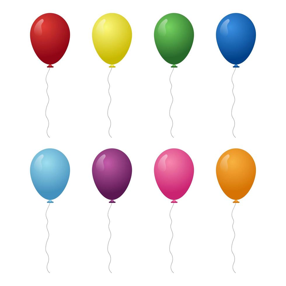 Birthday colorful realistic balloons vector