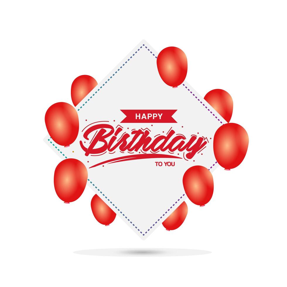 Birthday greeting card or banner with balloons vector