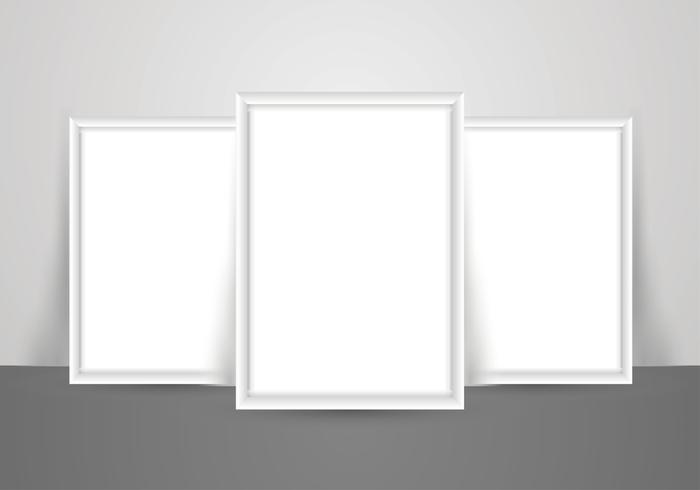 Blank White Poster Mockup for Pictures vector