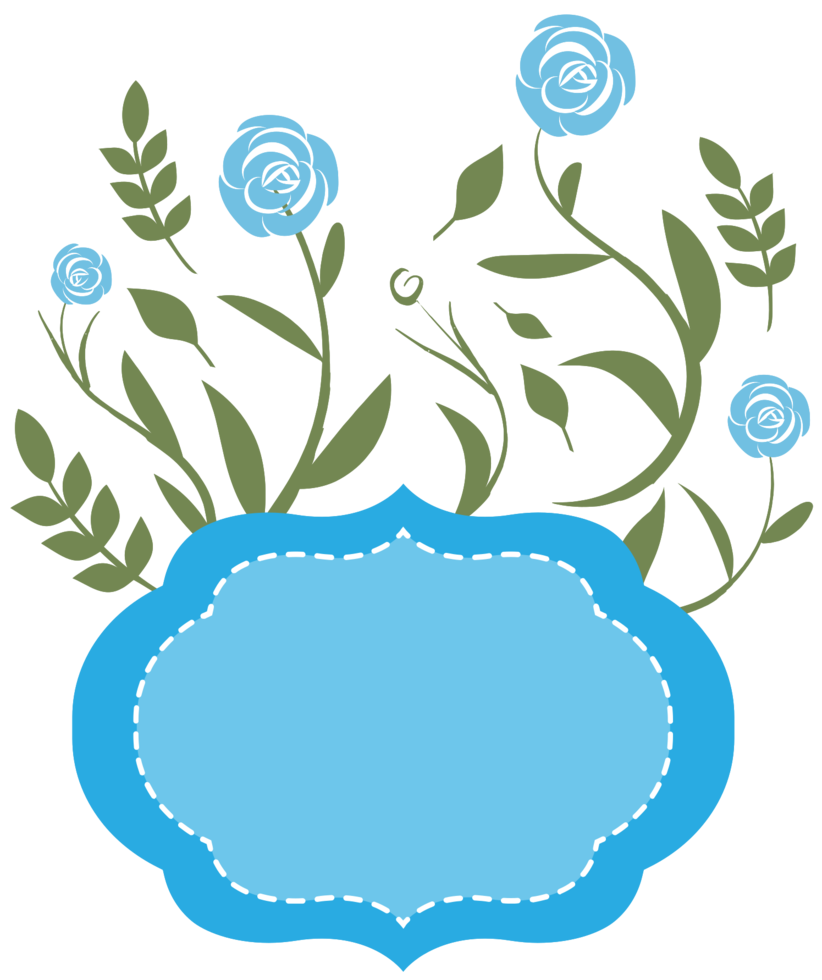 Blue Floral Frame png