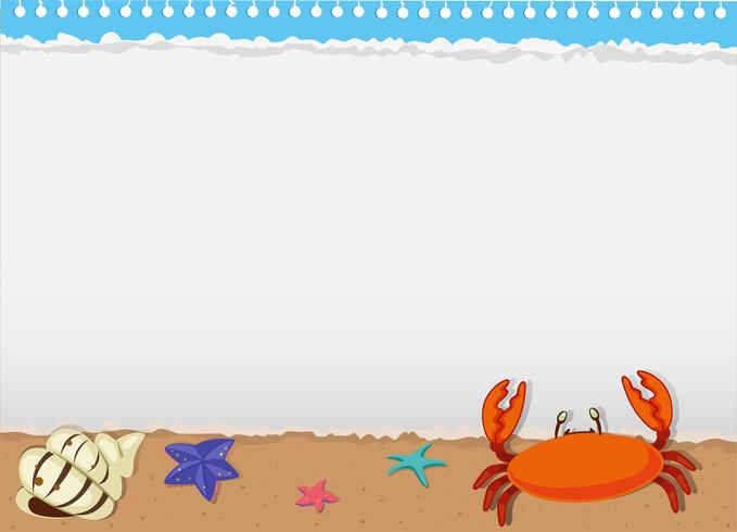 Border design with sea animals vector