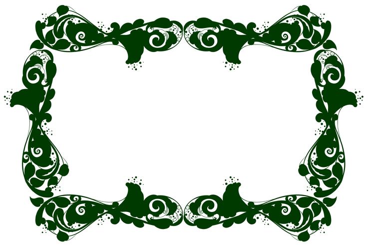 Border template with green pattern  vector