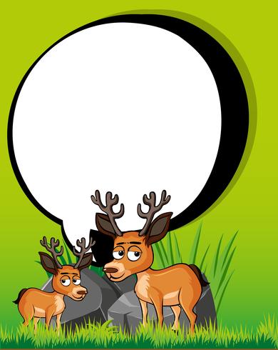Border template with two deers vector