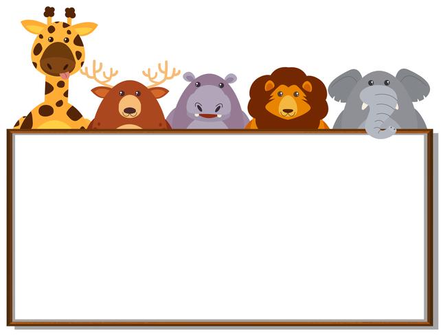 Border template with wild animals vector