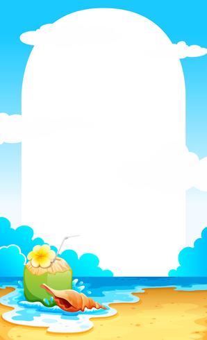 Border with beach background vector