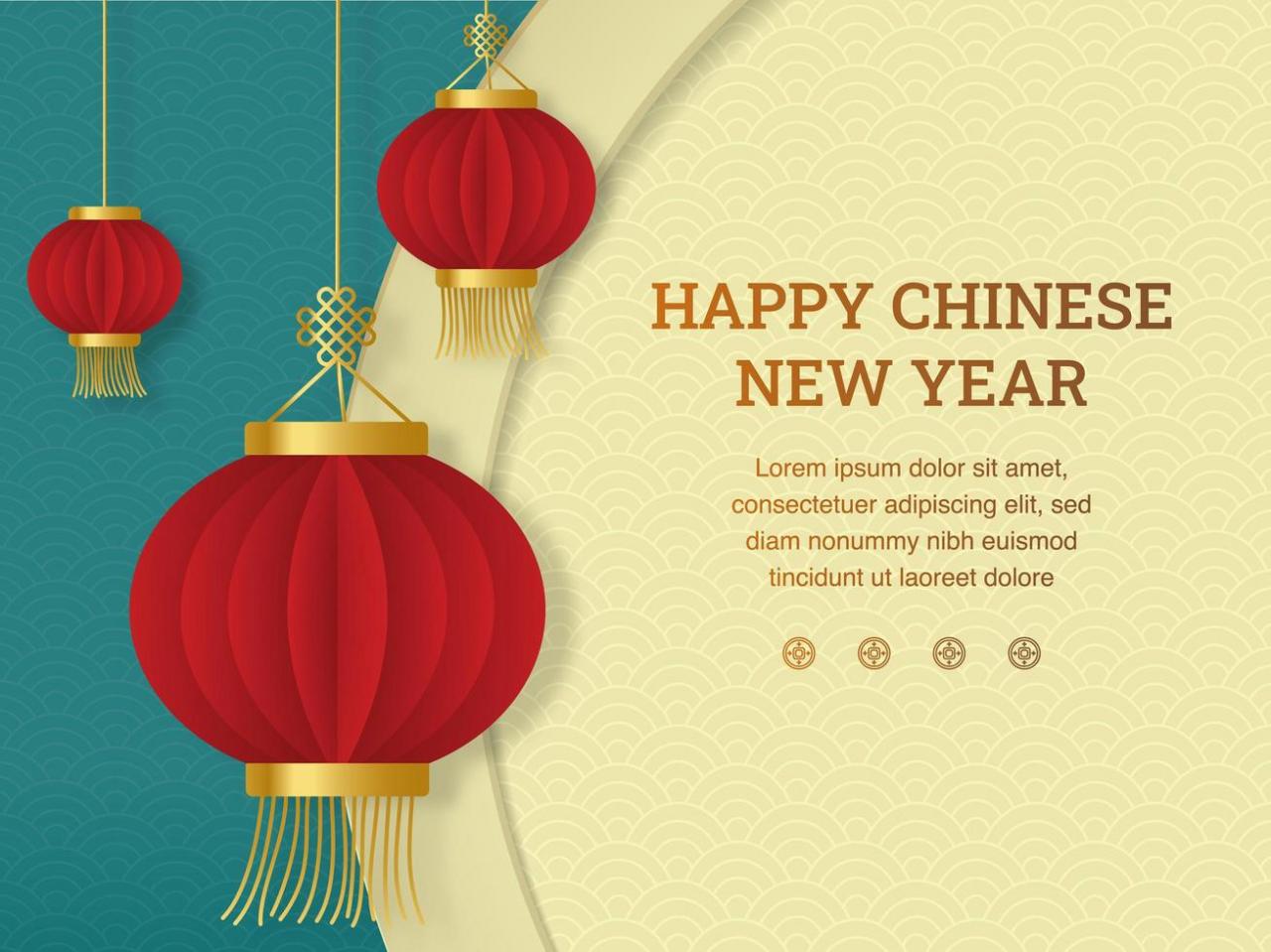 Chinese new year lantern vector