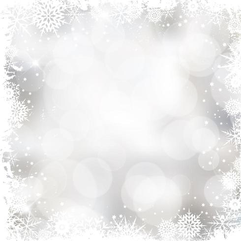 Christmas background with snowflake border  vector