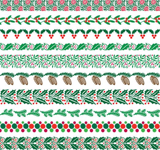 christmas border patterns vector