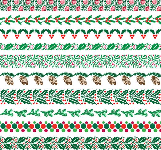 christmas border patterns vector