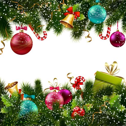 Christmas decoration border vector