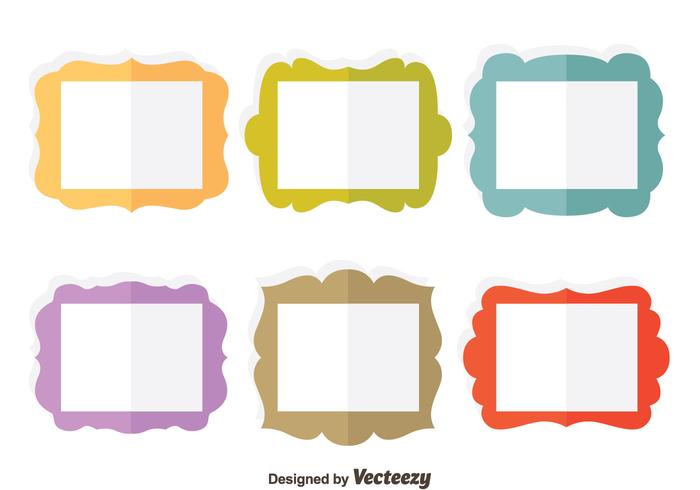 Colorful Flat Frame Vector Set