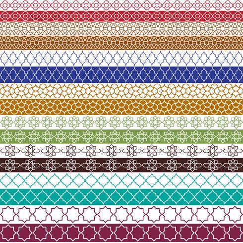 colorful Moroccan border patterns vector
