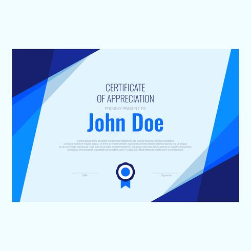 cool color geometric certificate template vector