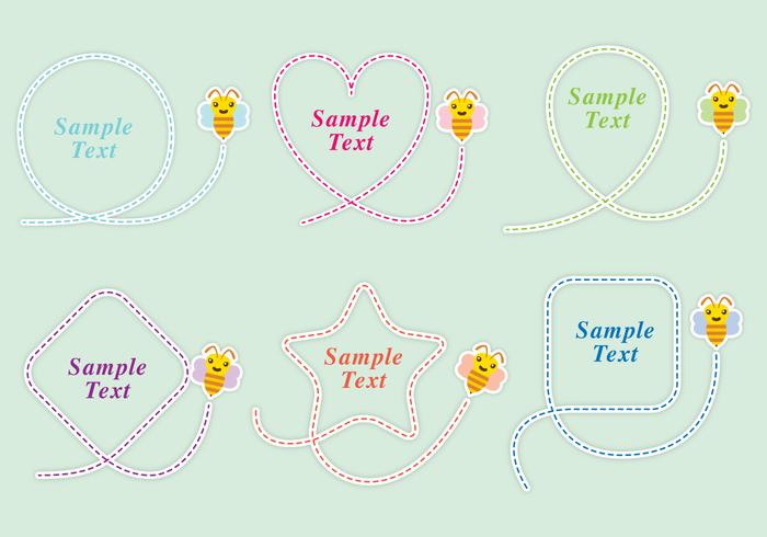 Cute Bee Shapes vector