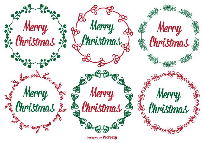 Cute Christmas Label Set vector
