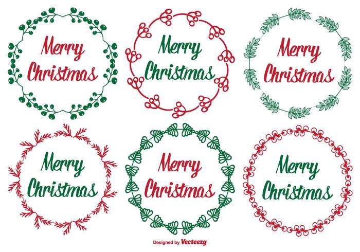 Cute Christmas Label Set vector