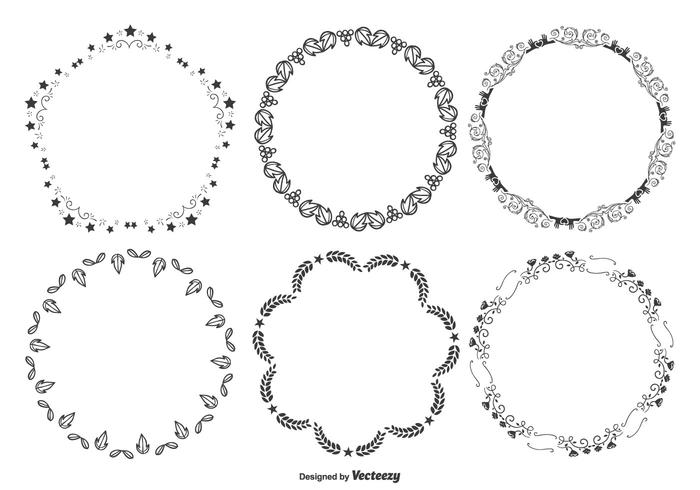 Cute Decorative Round Frames Set vector