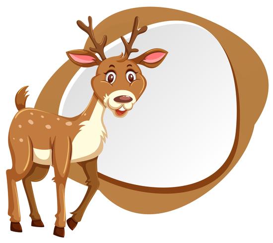 cute deer with splash frame vector