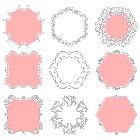 Cute hand drawn frames vector