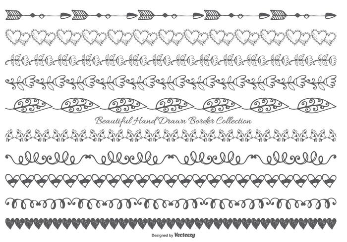 Cute Hand Drawn Style Border Collection vector