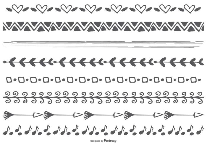 Cute Hand Drawn Vector Borders