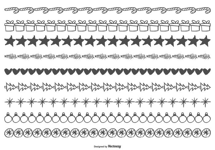 Cute Sketchy Christmas Borders vector