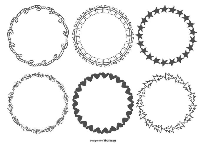 Cute Sketchy Christmas Frames Collection vector