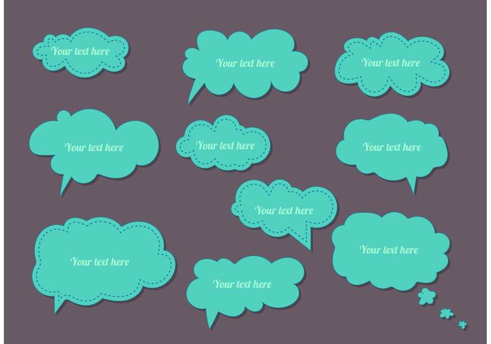 Cute Thought and Word Bubble Templates vector