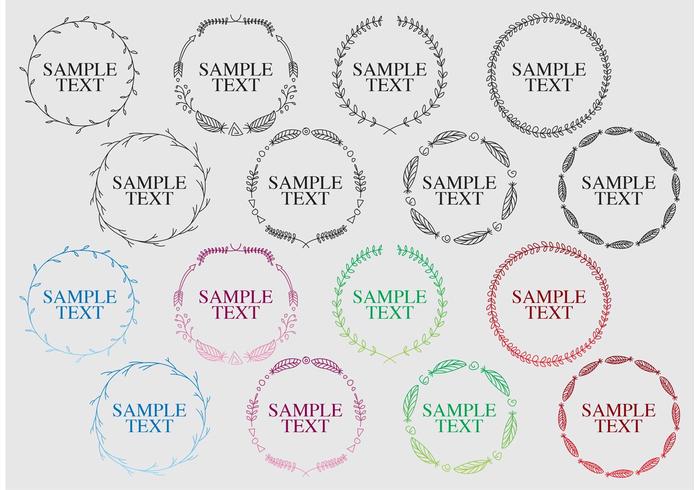 Decorative Boho Round Frame Vectors 