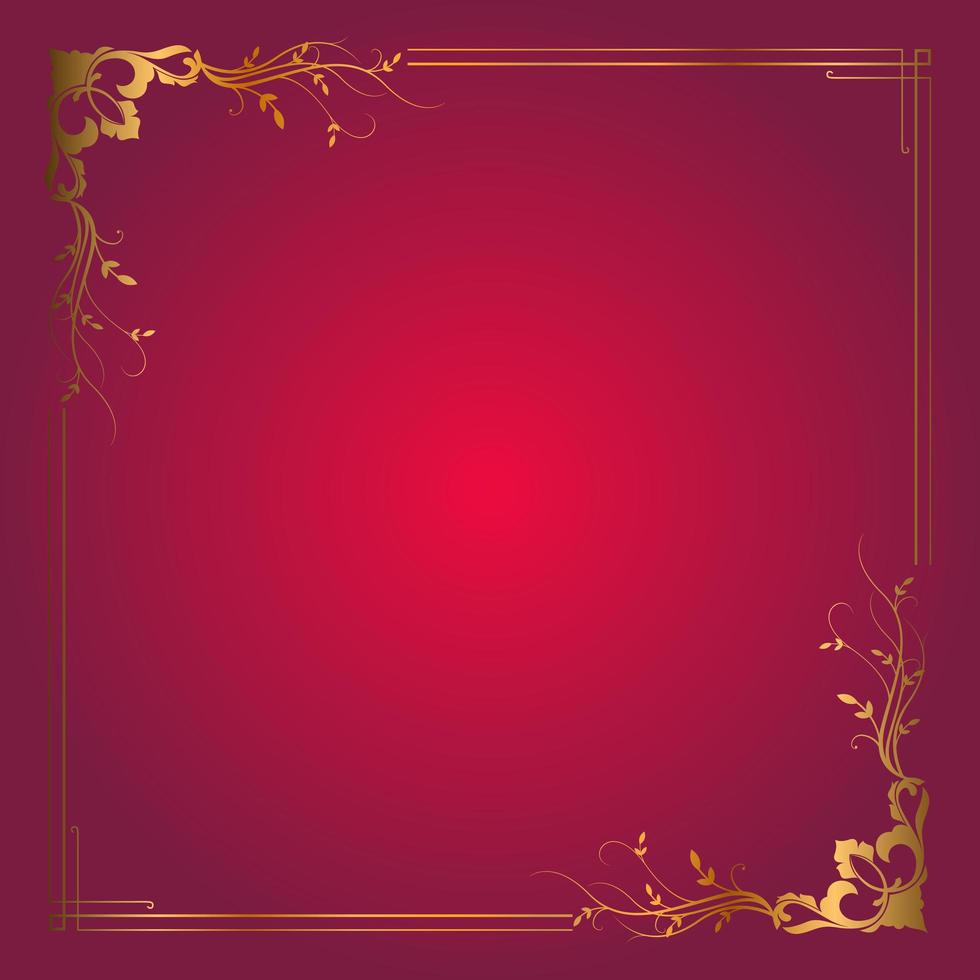 Decorative frame background with elegant gold border vector