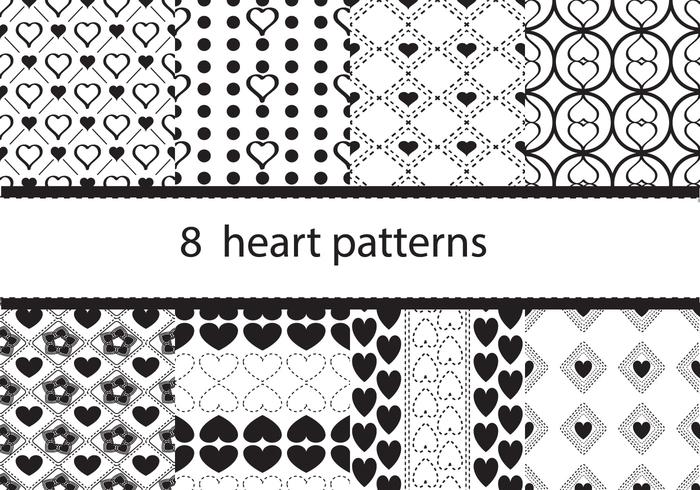 Eight Heart Pattern Vectors