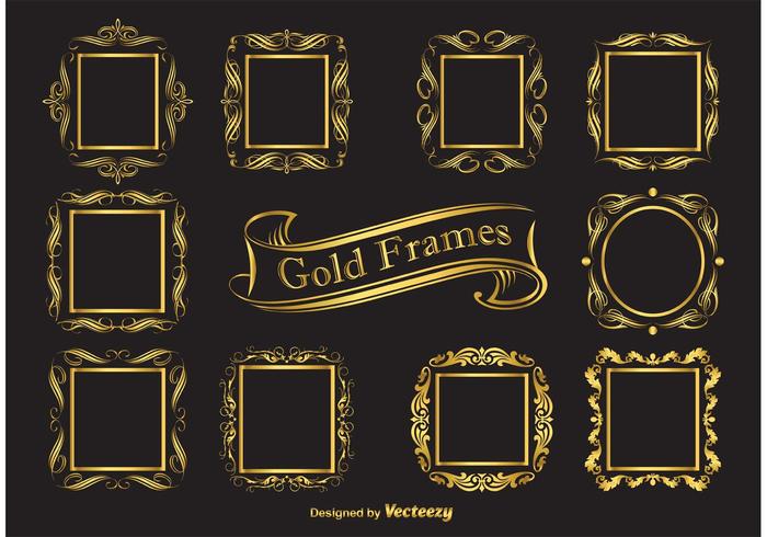 Elegant Gold Vector Frames