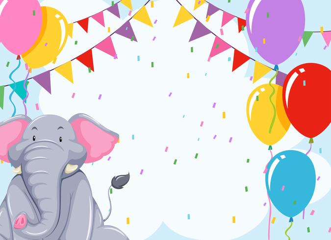 Elepehant on birthday template vector