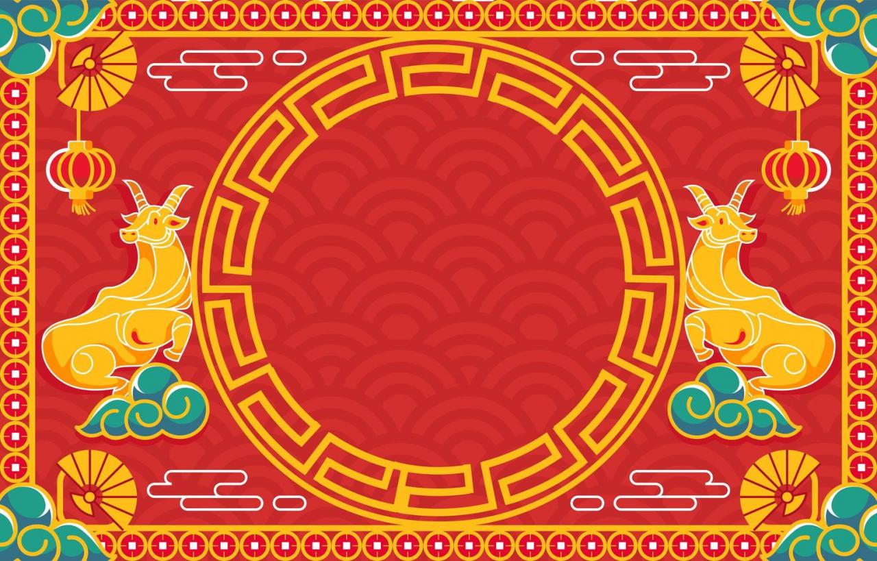 Festive Happy Chinese New Year of Ox Backdrop vector
