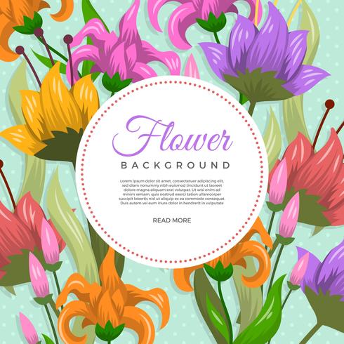 Flat Decorative Flower Vector Background Template