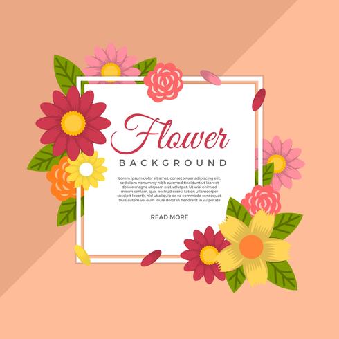 Flat Flower Vector Background Template