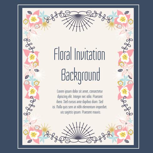 Floral Invitation Background Vector