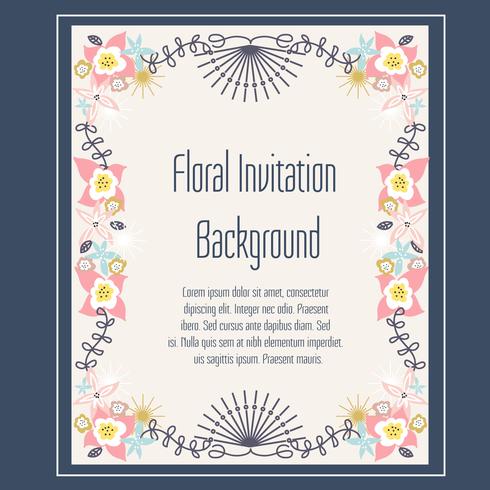 Floral Invitation Background Vector