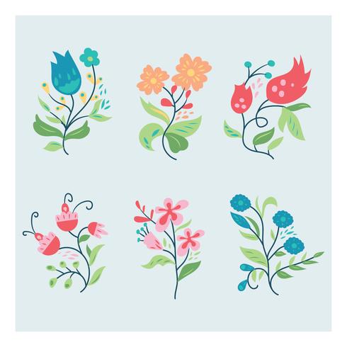 Floral Set and Composition vector