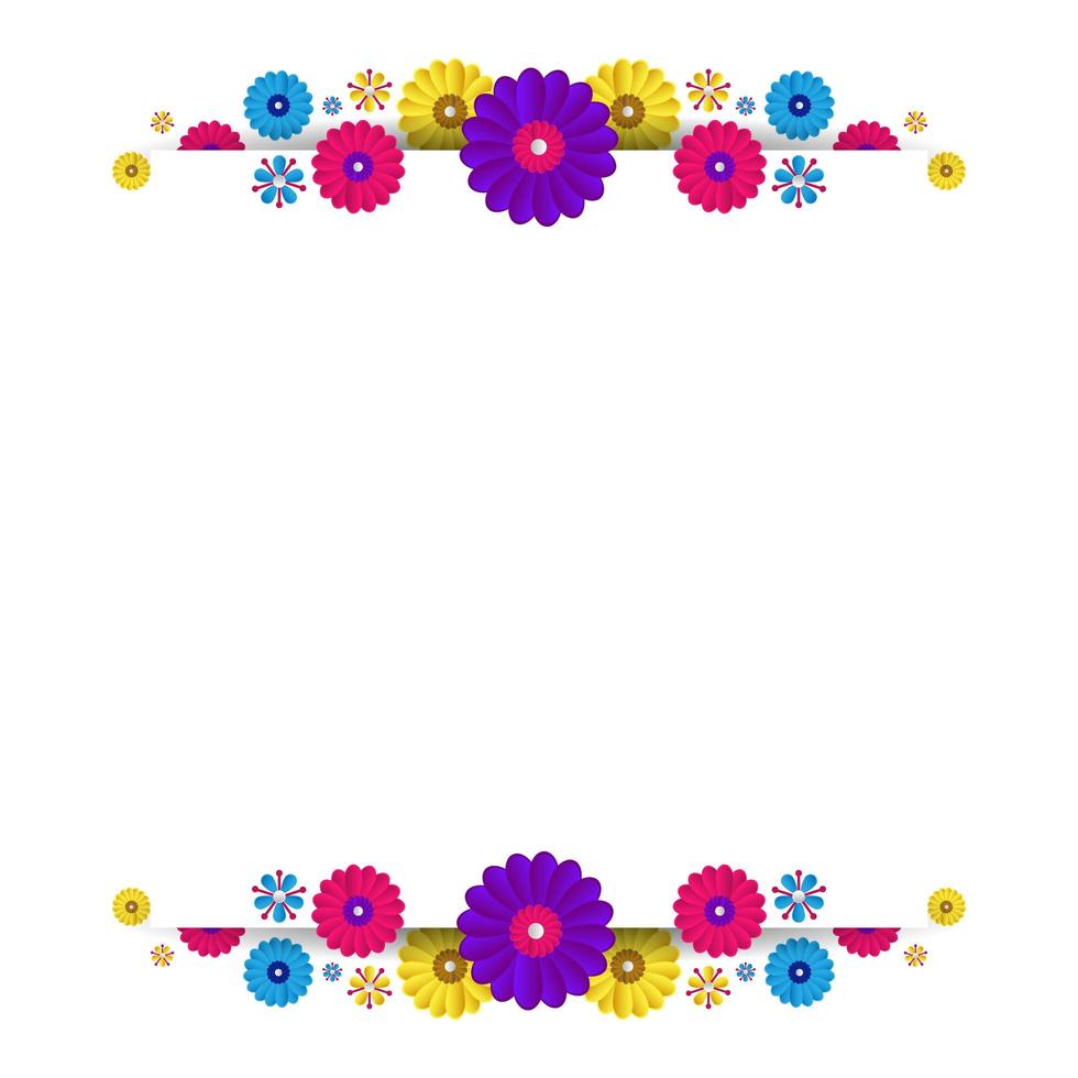 Flower frame design template vector